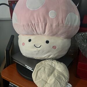 Pink Heated Mushroom Plush Pillow